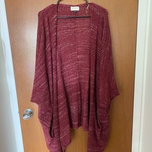 Maroon Slouchy Cardigan